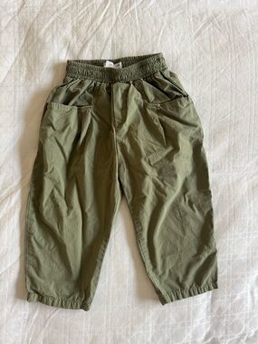 Zara Kids Elastic Waist balloon leg Pants size 2-3 years Olive Green